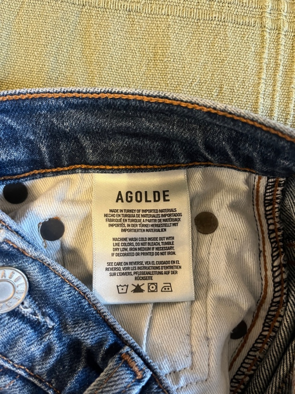 Agolde Women’s Classic Blue Straight-Leg Jeans - Picture 3 of 4